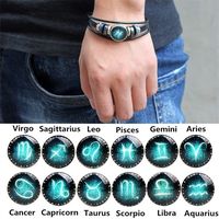 Pulsera de piel de signo zodiacal